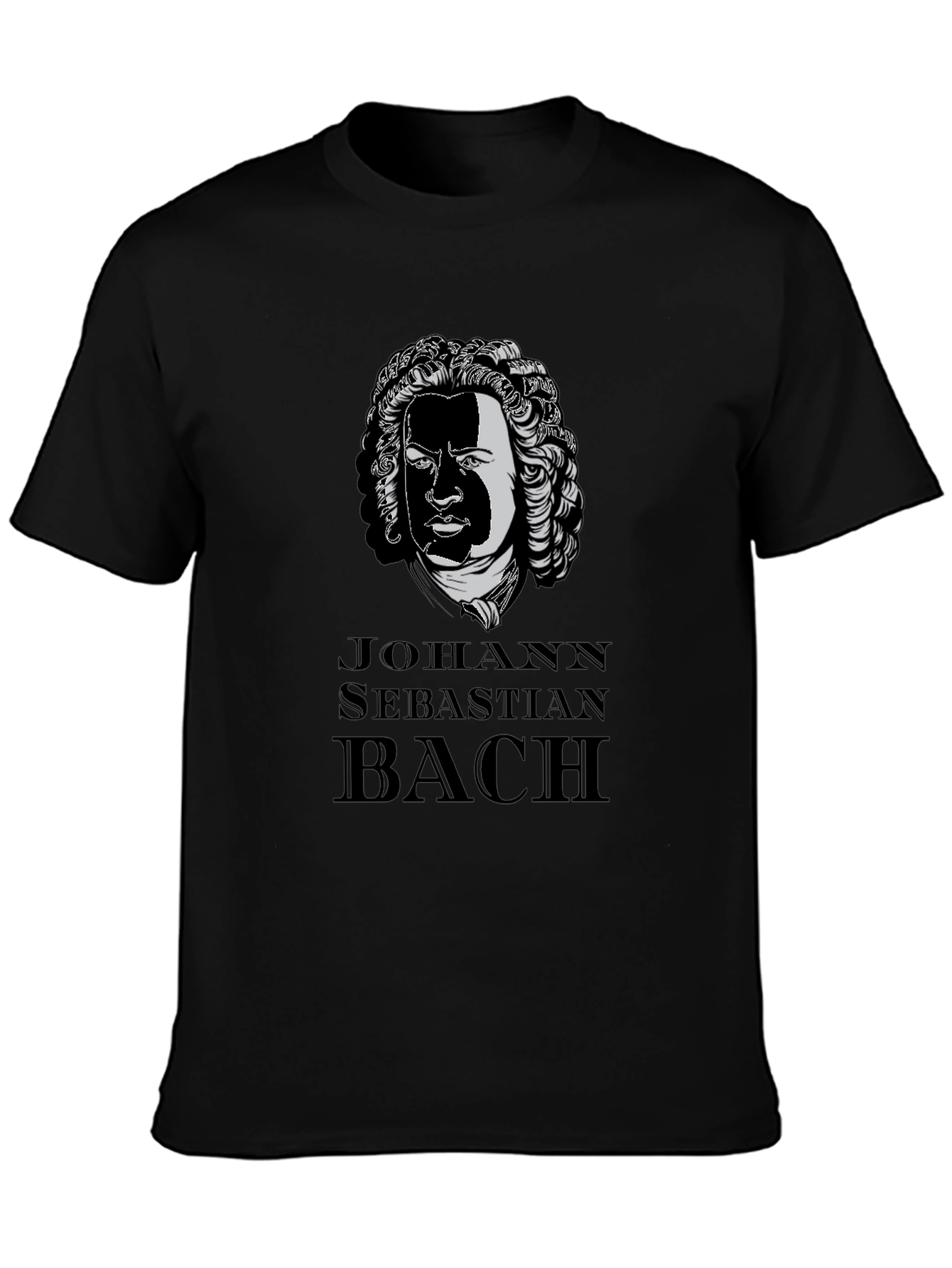 Johann Sebastian Bach Graphic Tee - Black Cotton T-Shirt