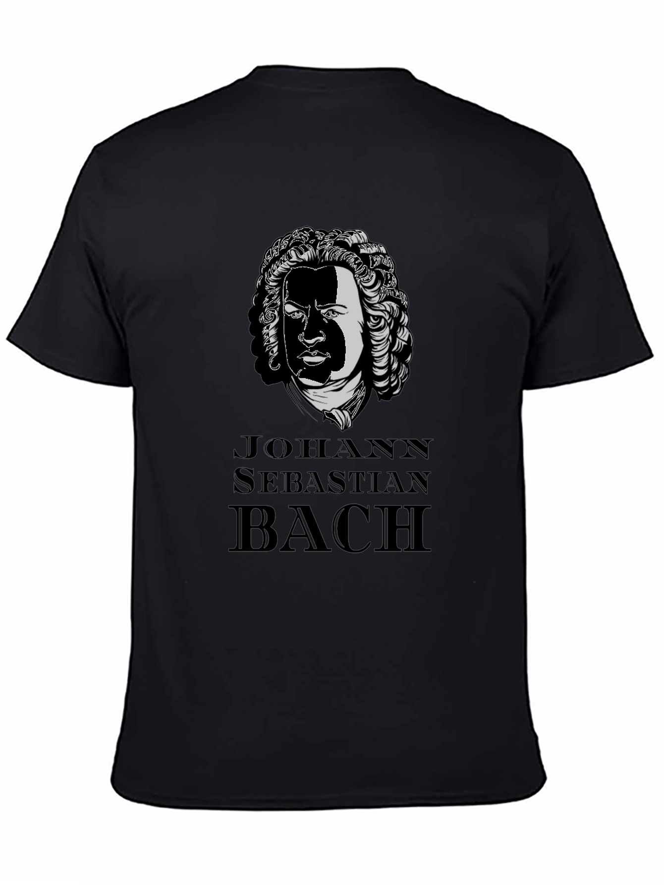 Johann Sebastian Bach Graphic Tee - Black Cotton T-Shirt