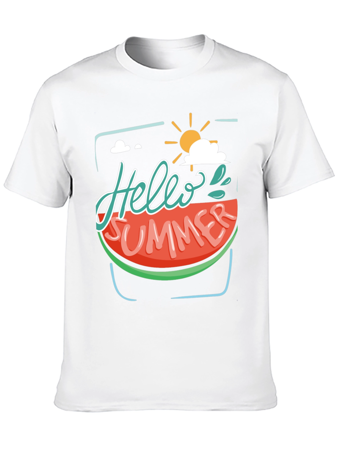 Hello Summer Watermelon Graphic Tee - Black