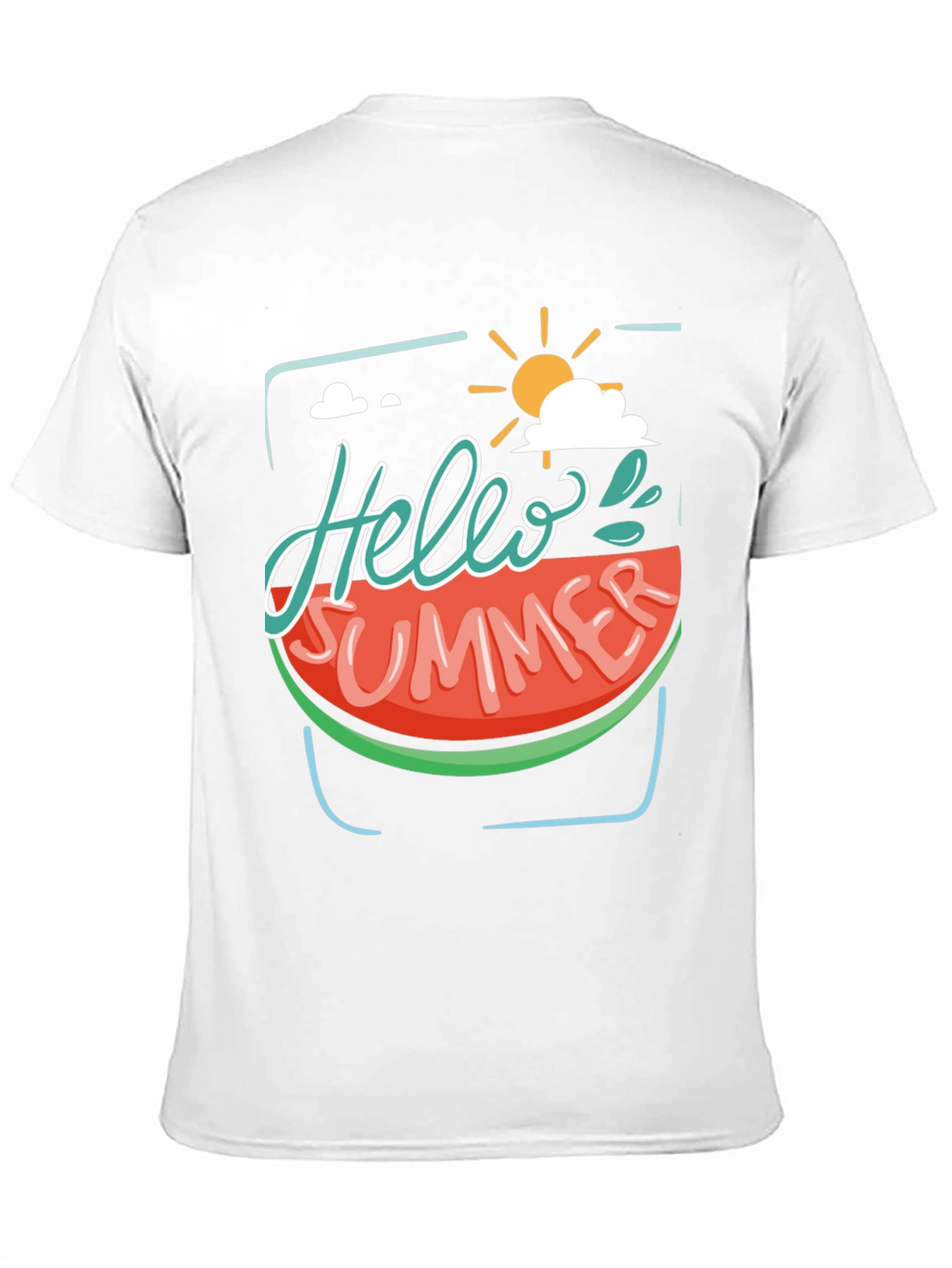 Hello Summer Watermelon Graphic Tee - Black