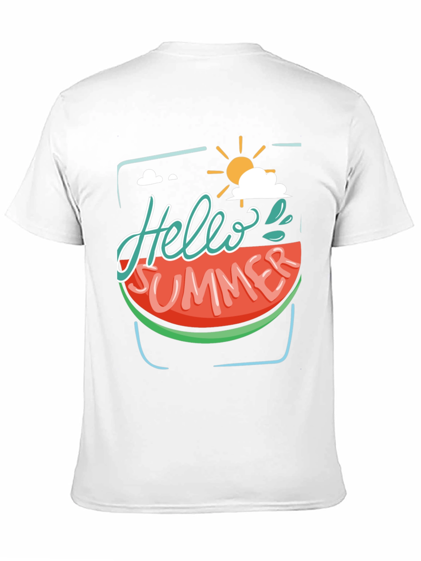 Hello Summer Watermelon Graphic Tee - Black