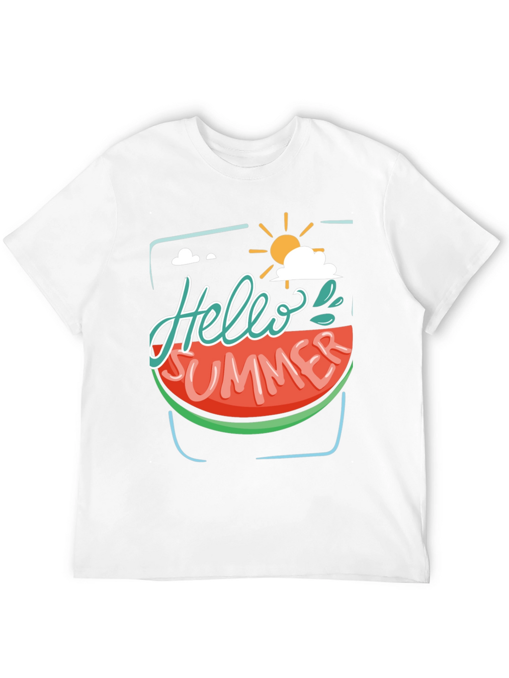 Hello Summer Watermelon Graphic Tee - Black