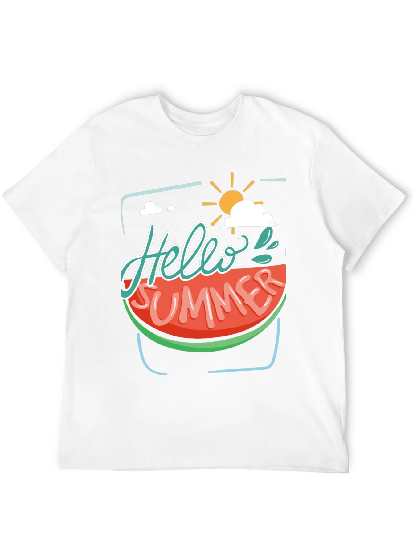 Hello Summer Watermelon Graphic Tee - Black