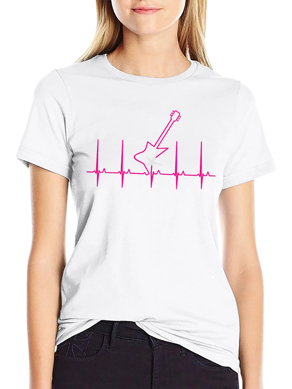 Guitar Heartbeat Graphic T-Shirt