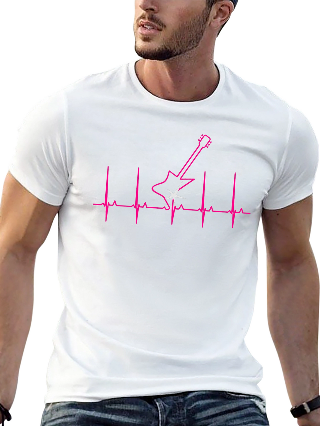Guitar Heartbeat Graphic T-Shirt