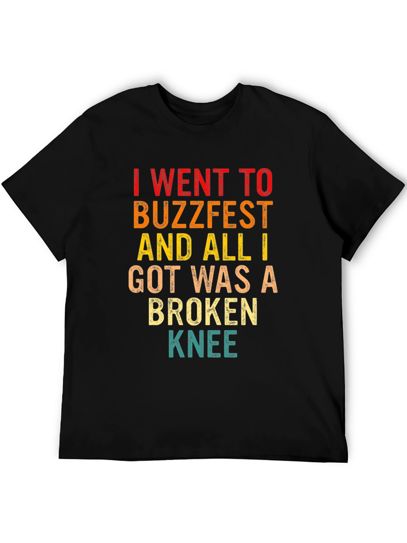 Buzzfest Broken Knee Graphic Tee - Humorous Event Souvenir