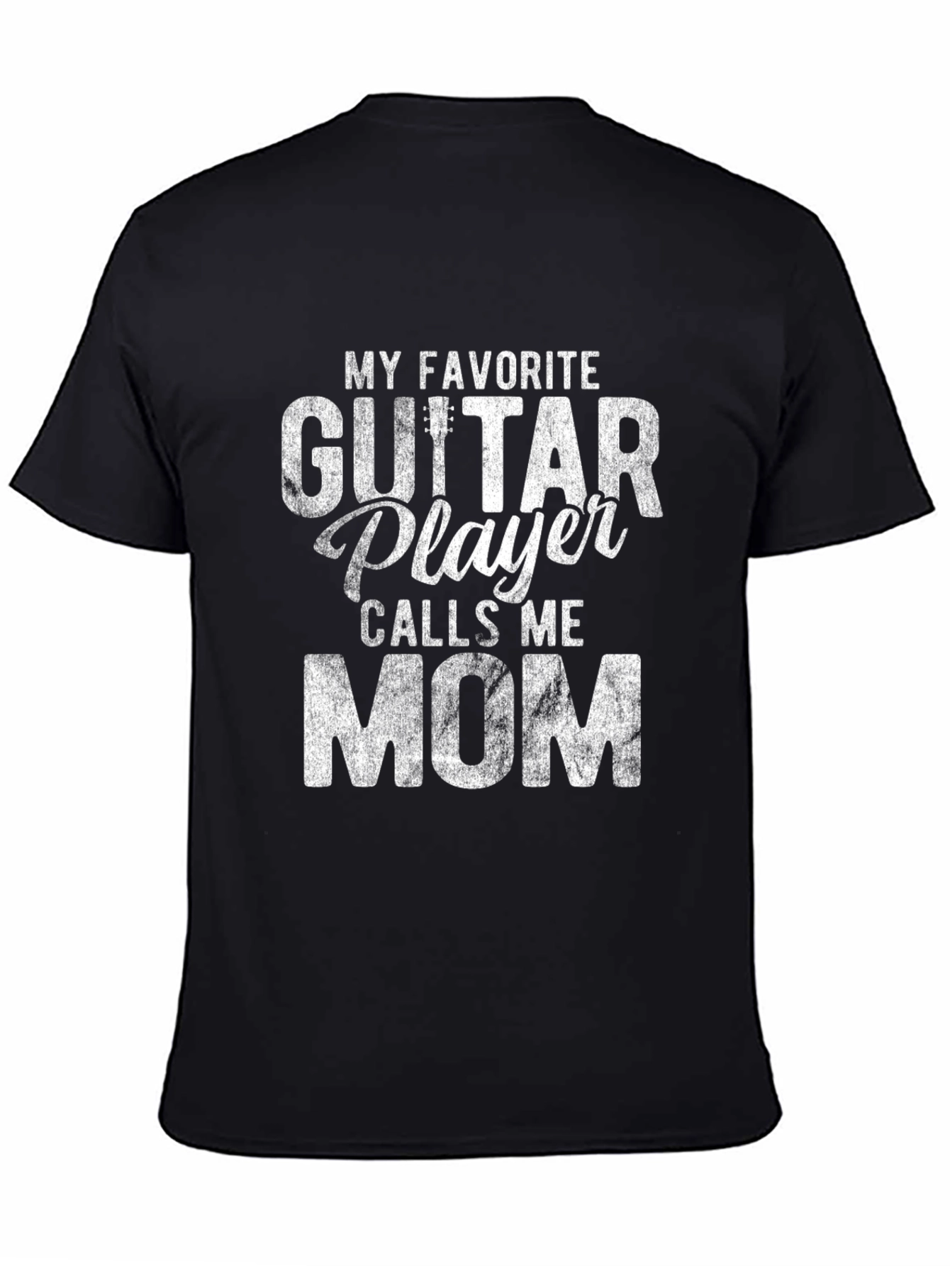 Guitar Player Mom T-Shirt - Black Graphic Tee
