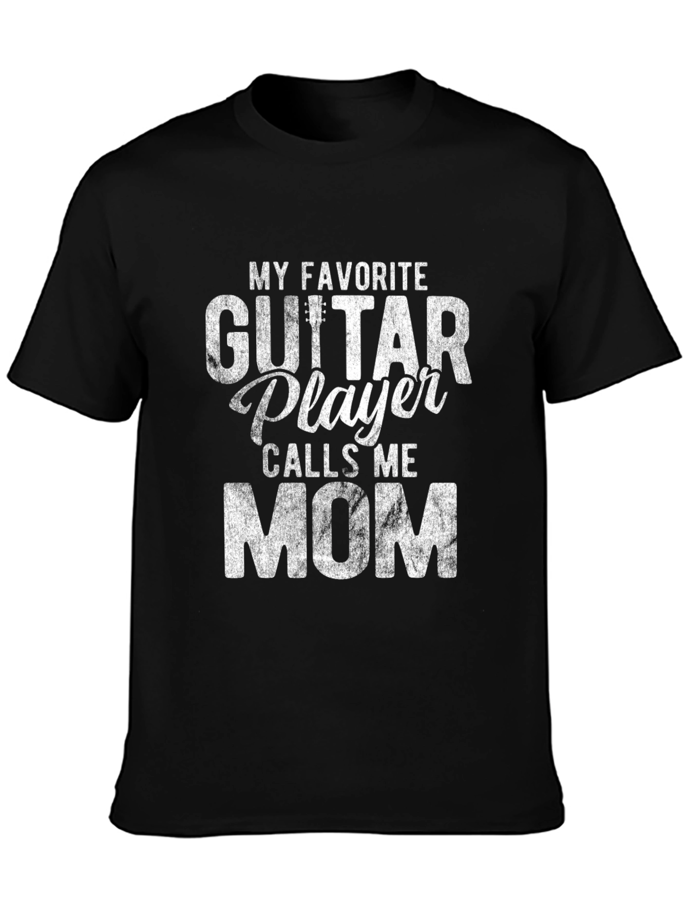Guitar Player Mom T-Shirt - Black Graphic Tee