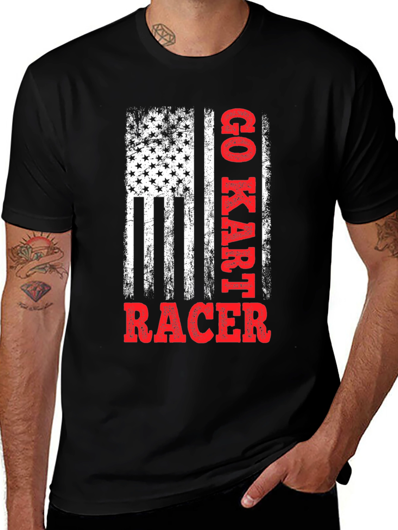 Go Kart Racer Graphic Tee - Patriotic Style