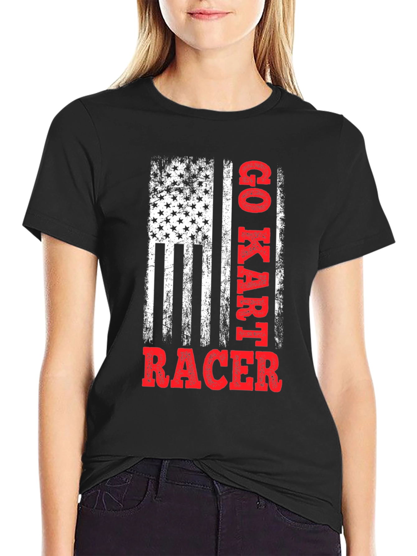 Go Kart Racer Graphic Tee - Patriotic Style