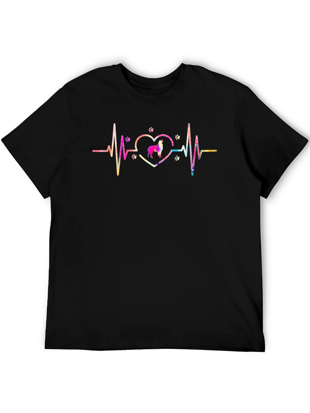 Dog Heartbeat Tee - Black Cotton Blend