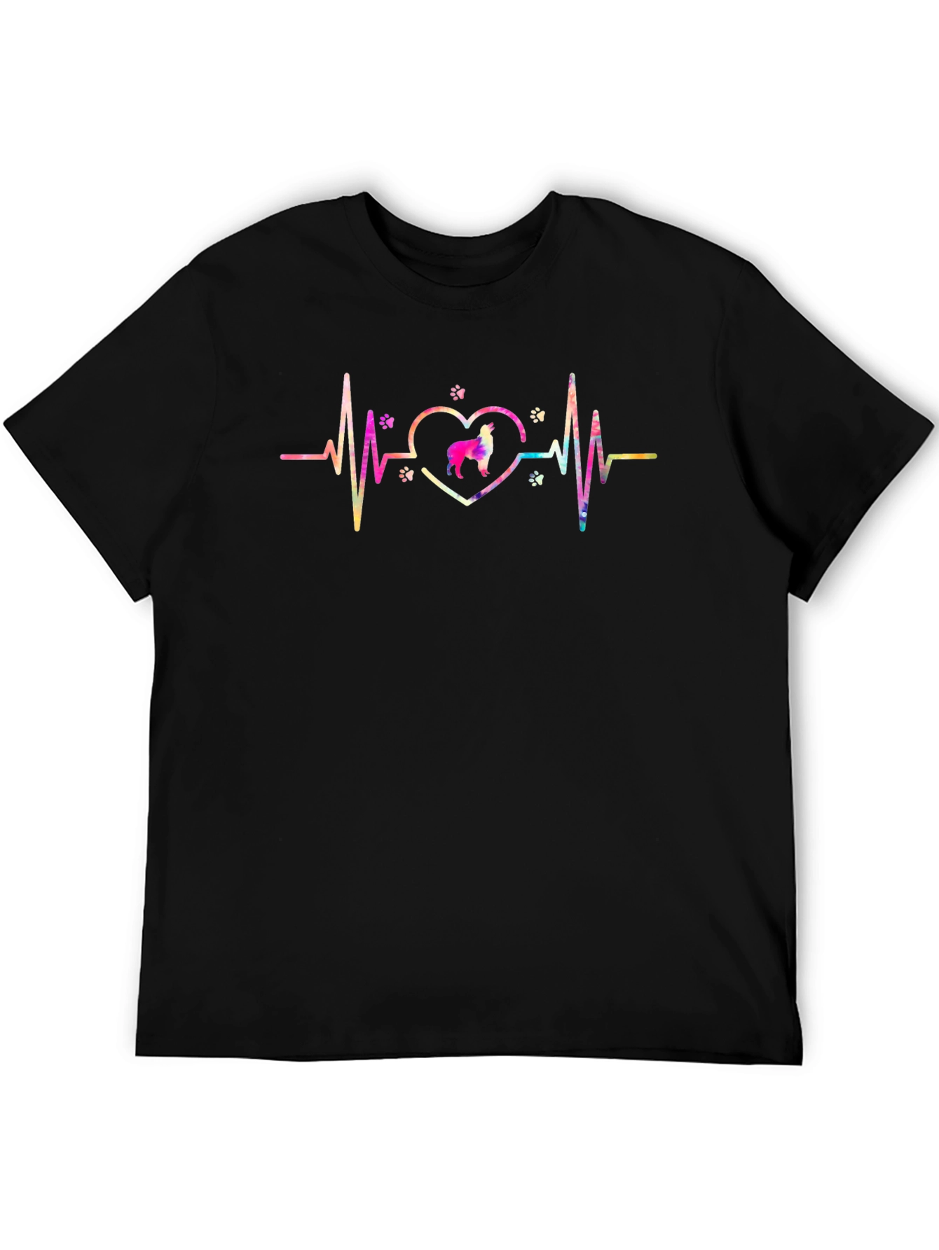 Dog Heartbeat Tee - Black Cotton Blend