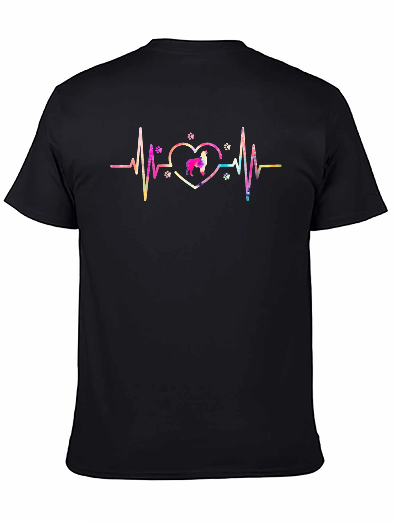 Dog Heartbeat Tee - Black Cotton Blend