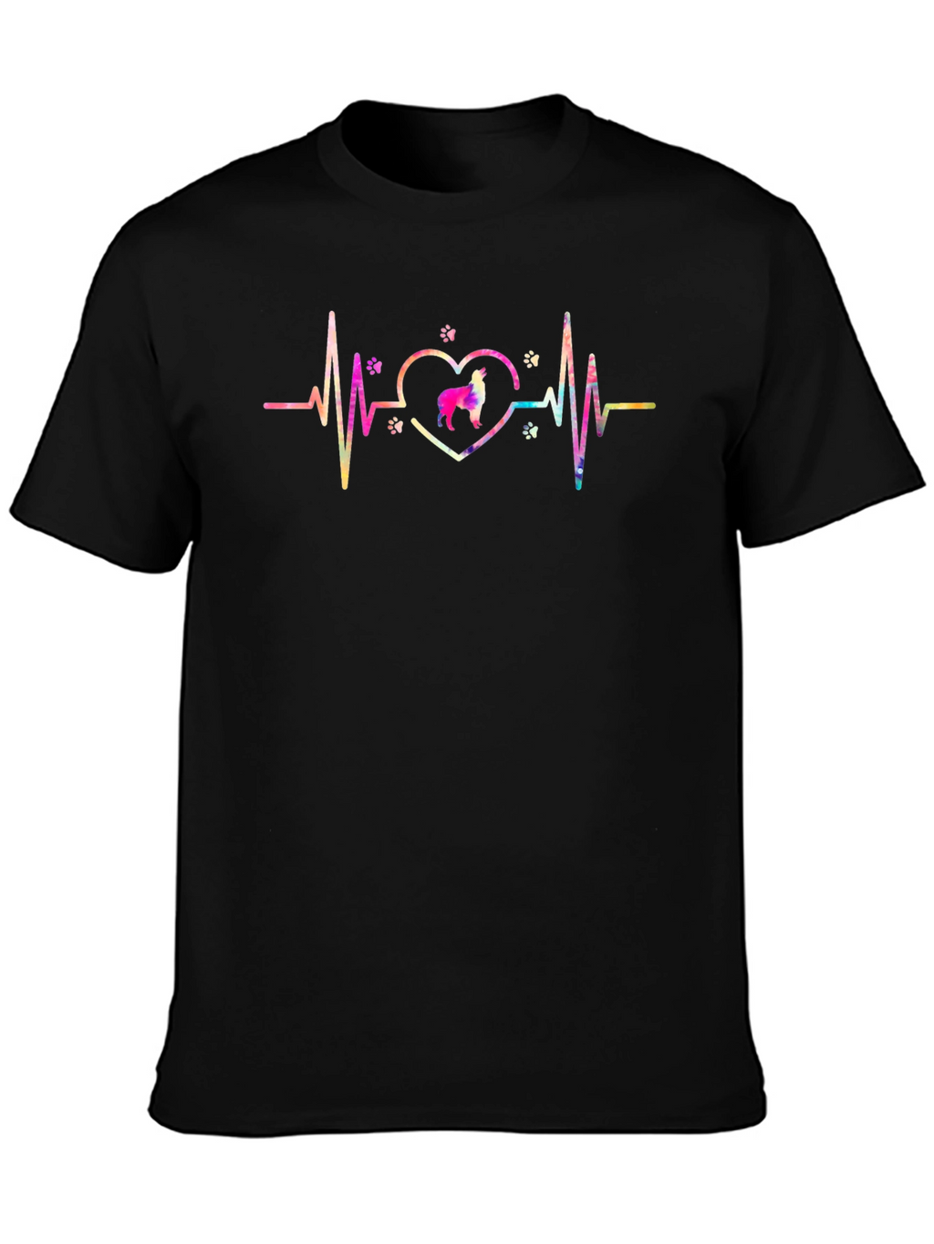Dog Heartbeat Tee - Black Cotton Blend