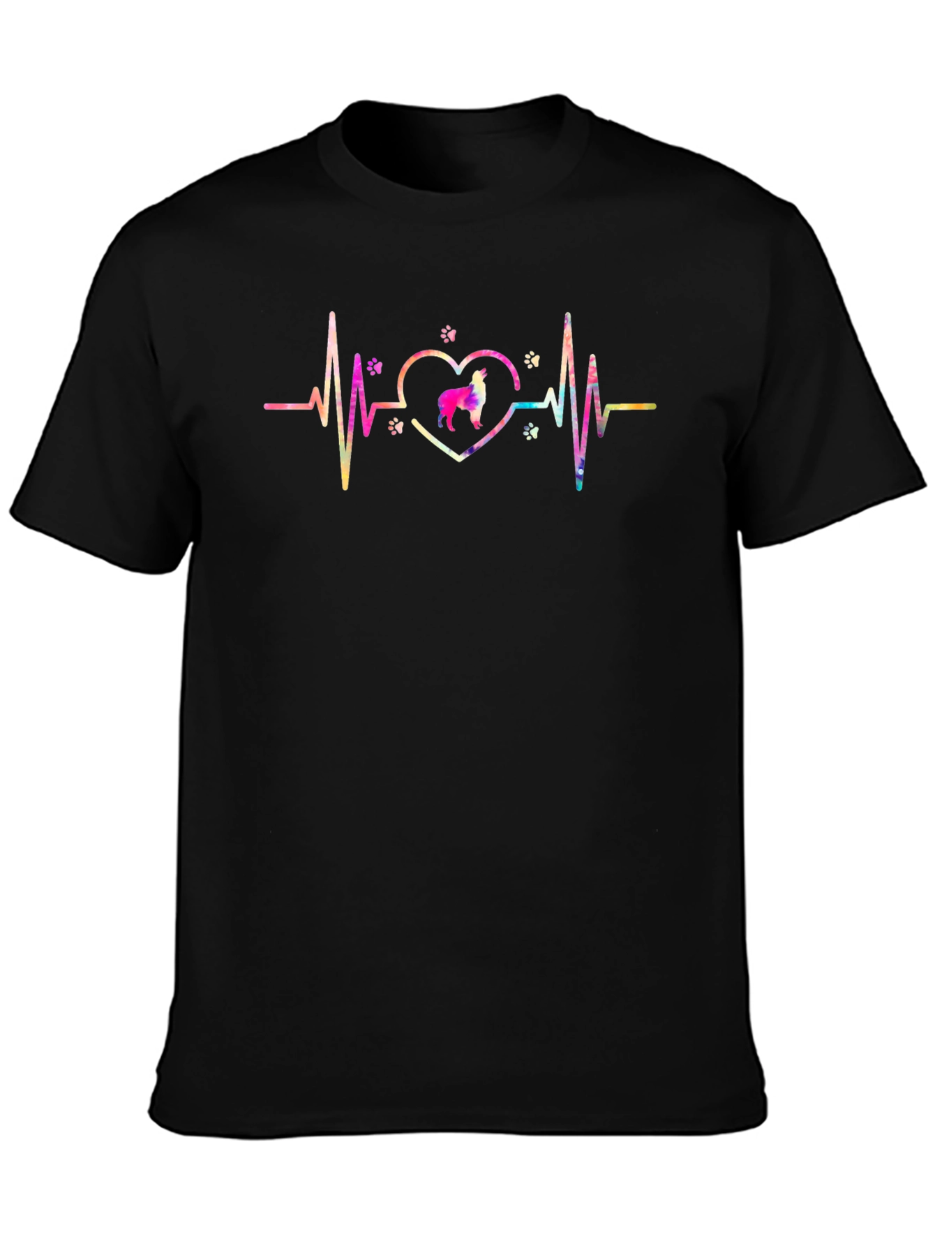 Dog Heartbeat Tee - Black Cotton Blend