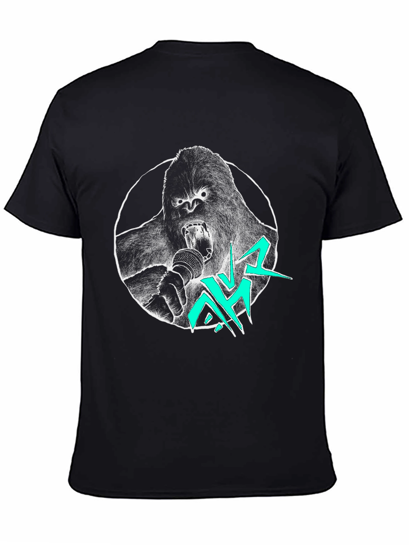Gorilla Rapper Graphic Tee - Cool Black T-Shirt