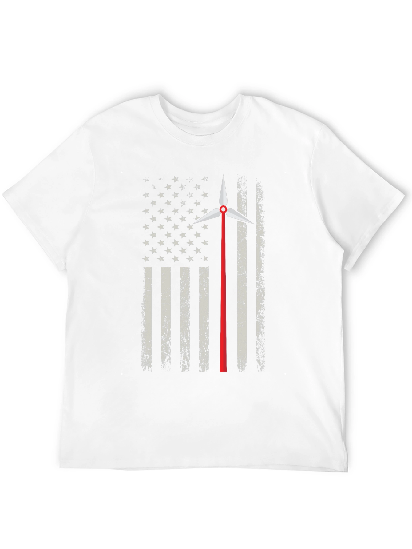 American Flag Wind Turbine T-Shirt