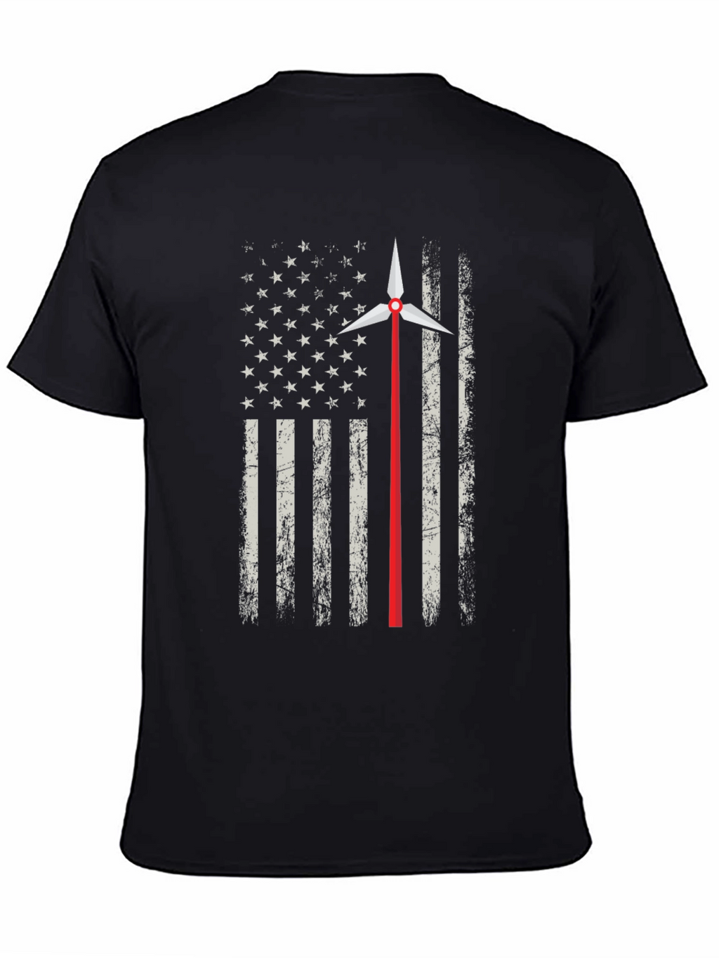 American Flag Wind Turbine T-Shirt
