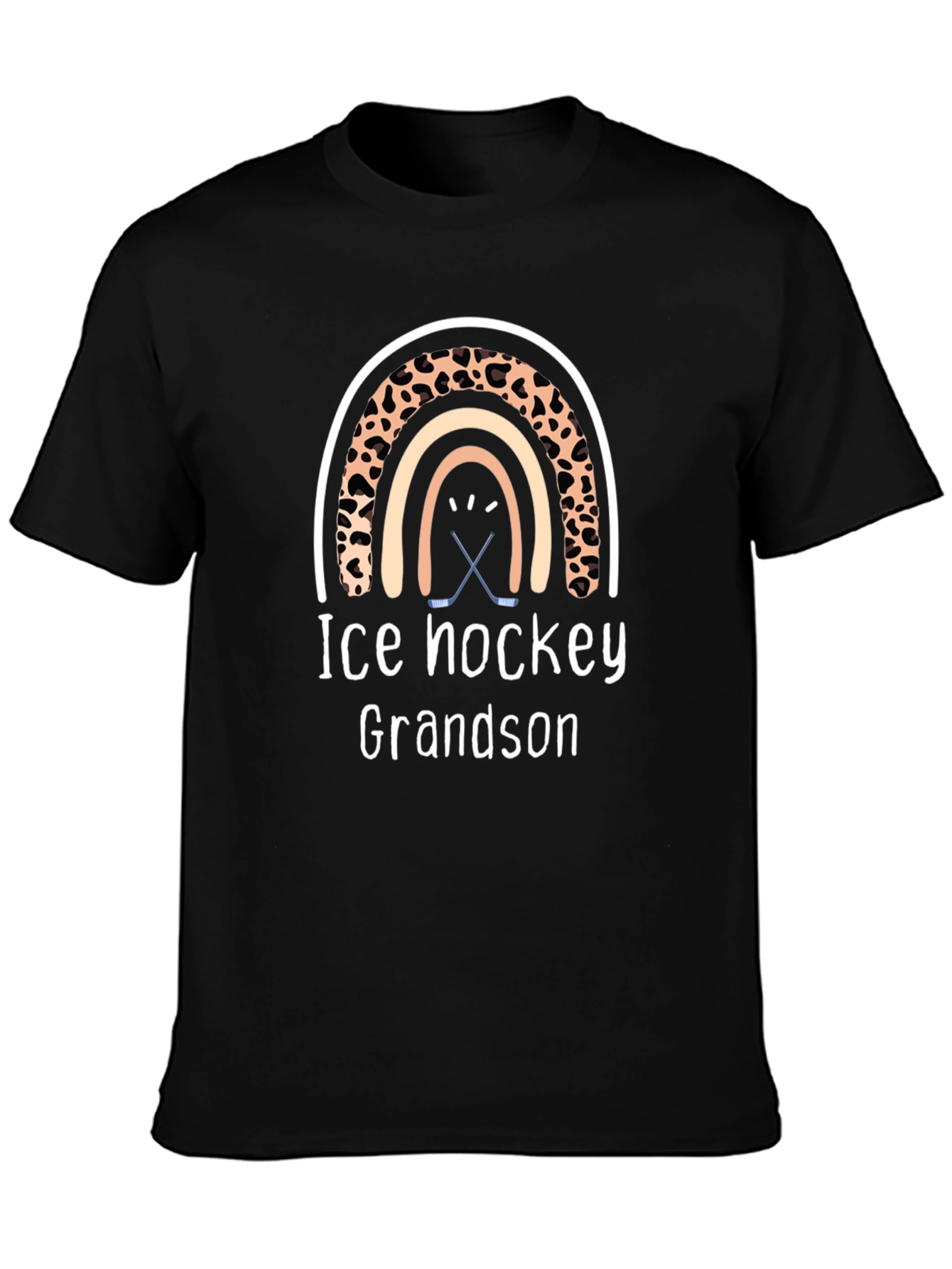 Ice Hockey Grandson Rainbow Graphic Tee