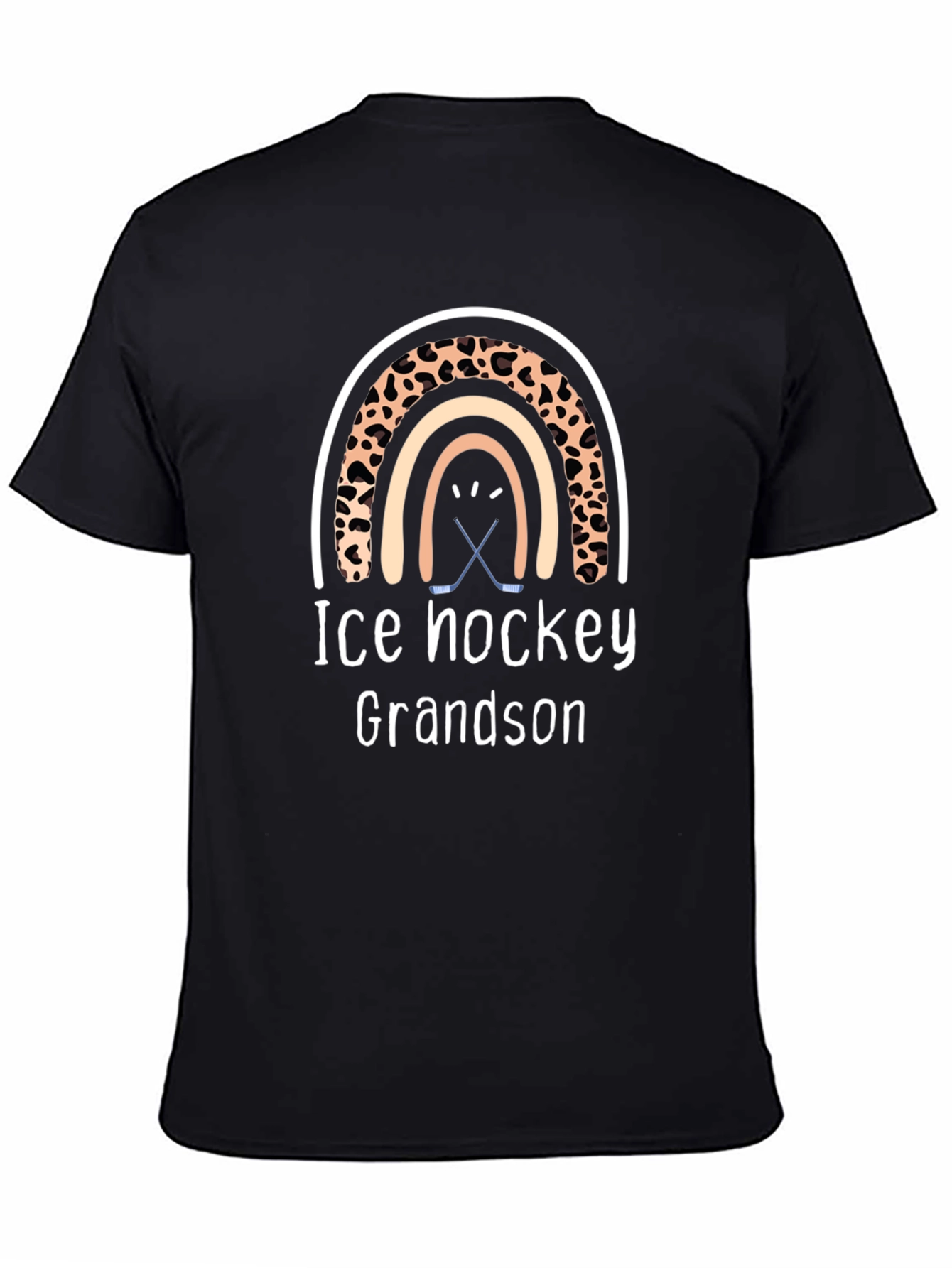 Ice Hockey Grandson Rainbow Graphic Tee