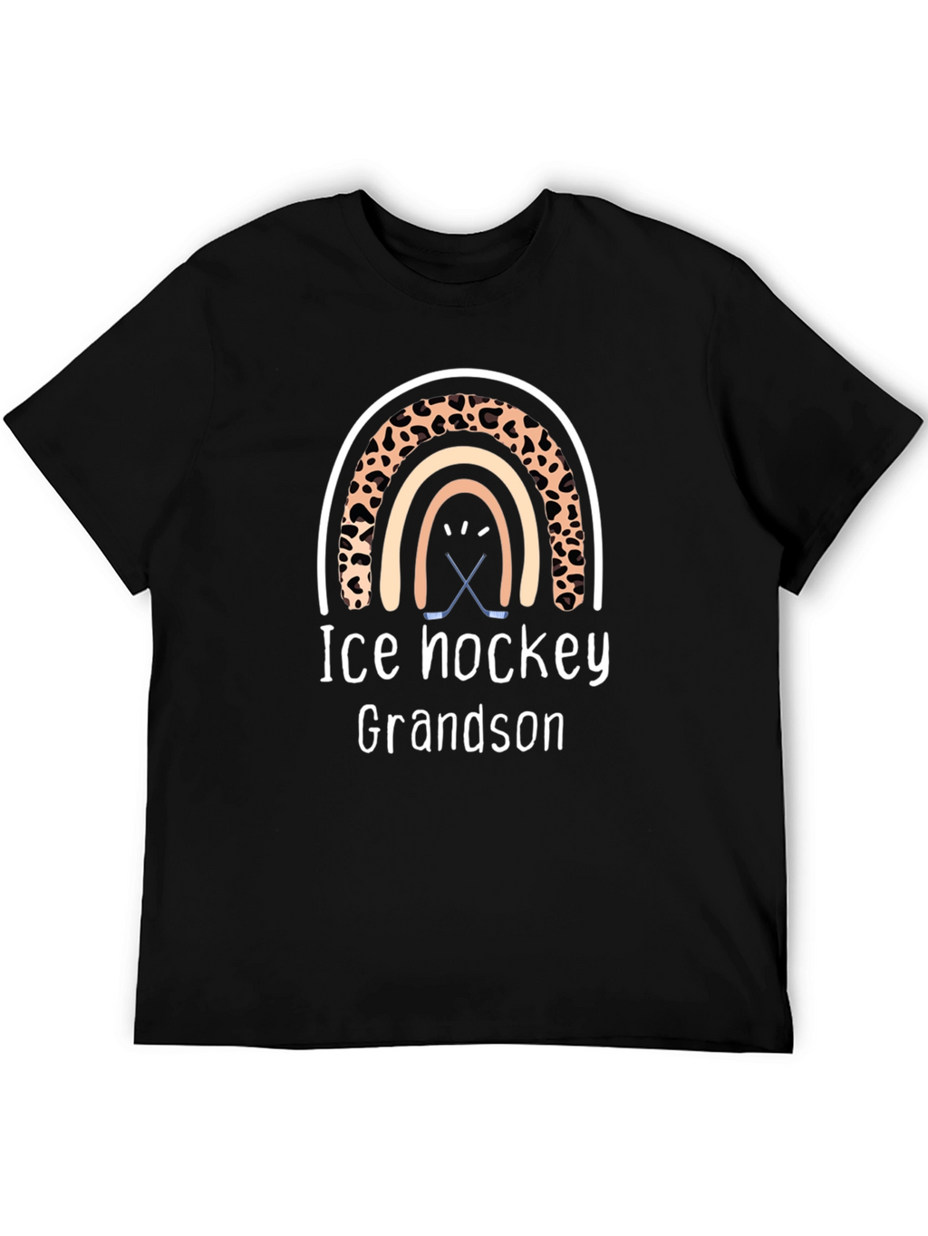 Ice Hockey Grandson Rainbow Graphic Tee
