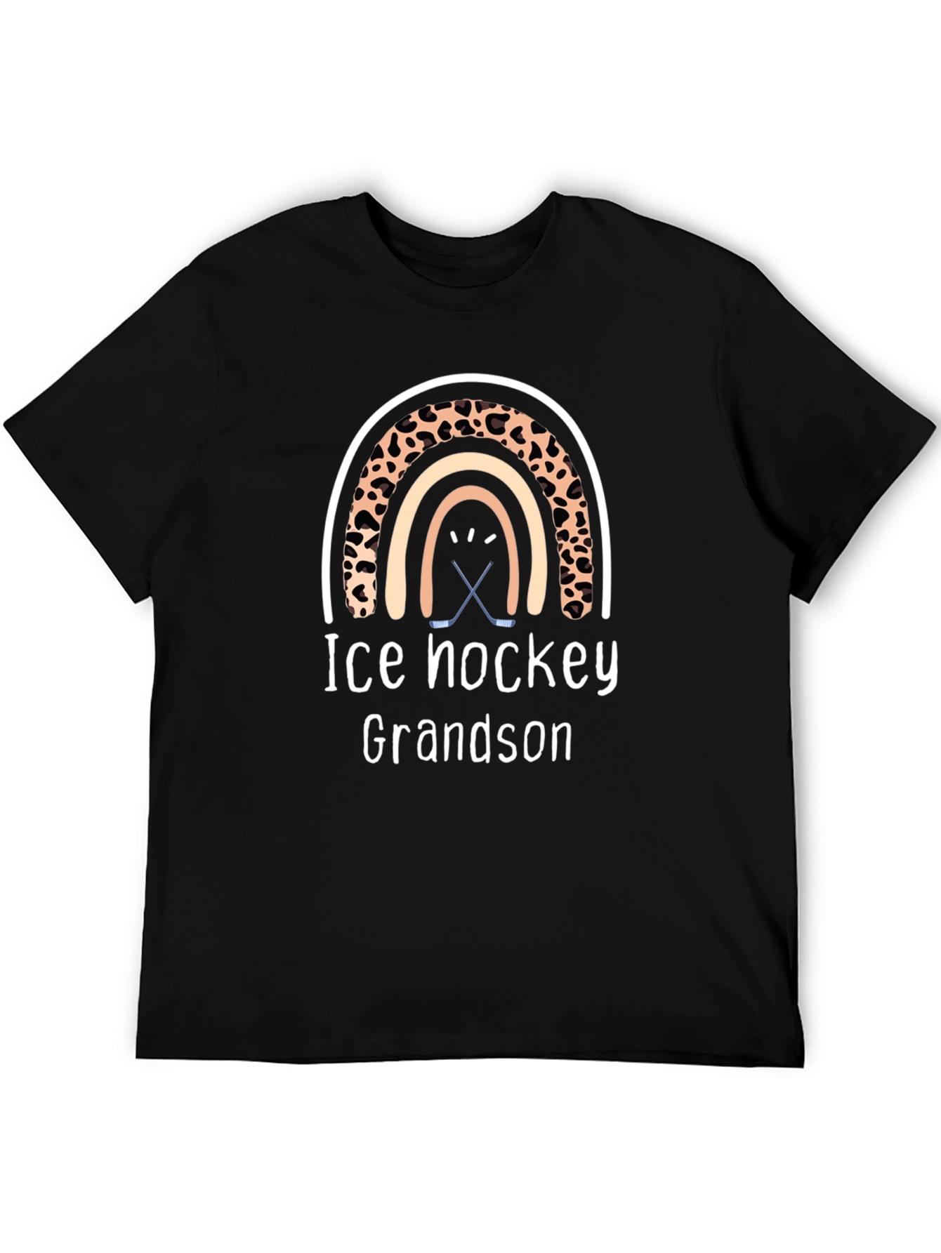 Ice Hockey Grandson Rainbow Graphic Tee