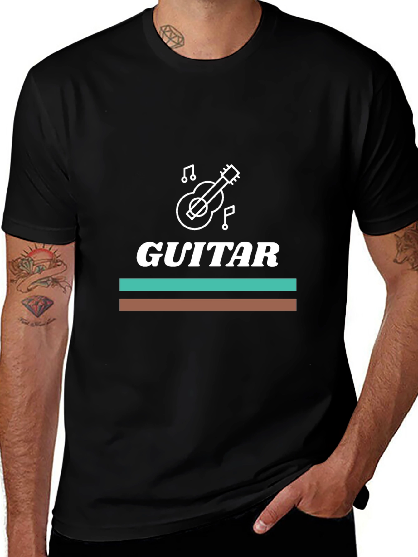 Guitar Graphic Tee - Music Lovers Black T-Shirt