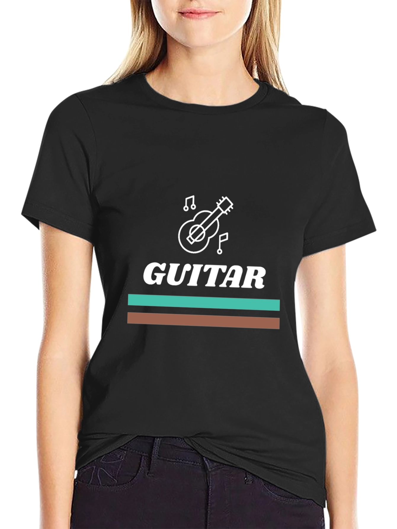 Guitar Graphic Tee - Music Lovers Black T-Shirt