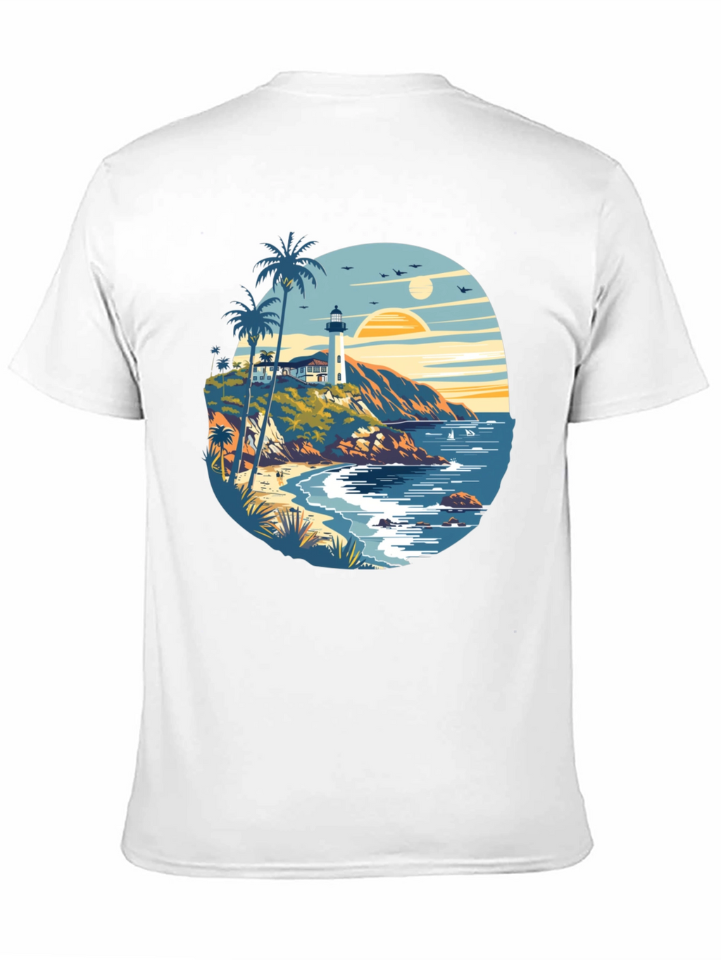 Beach Lighthouse Graphic Tee - Mens