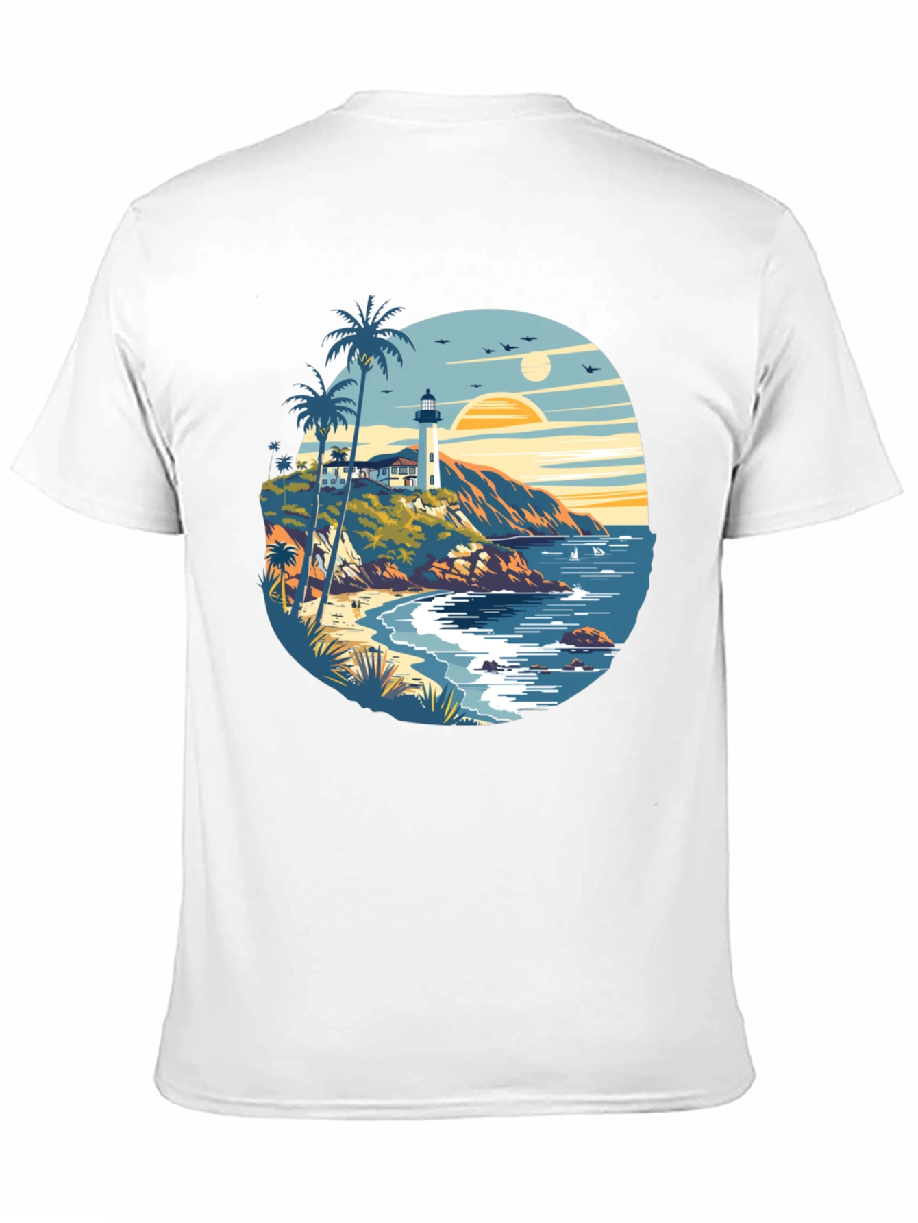 Beach Lighthouse Graphic Tee - Mens