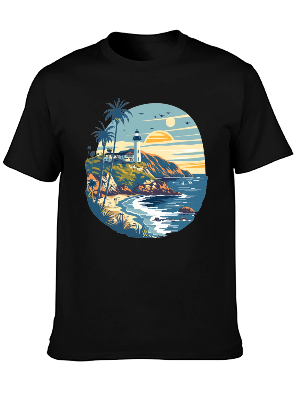Beach Lighthouse Graphic Tee - Mens