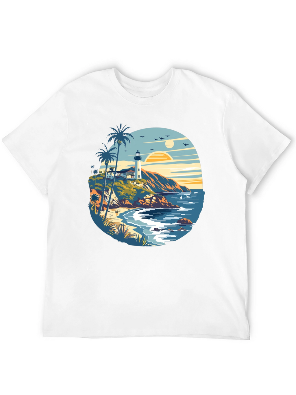 Beach Lighthouse Graphic Tee - Mens