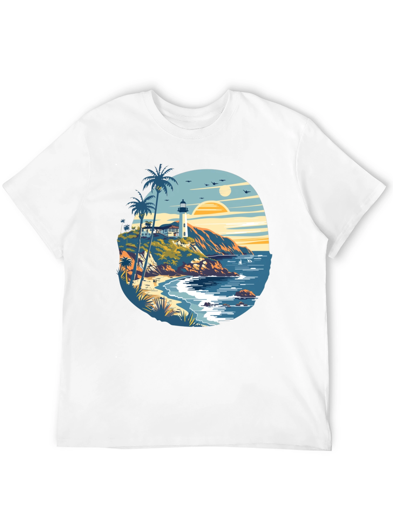 Beach Lighthouse Graphic Tee - Mens
