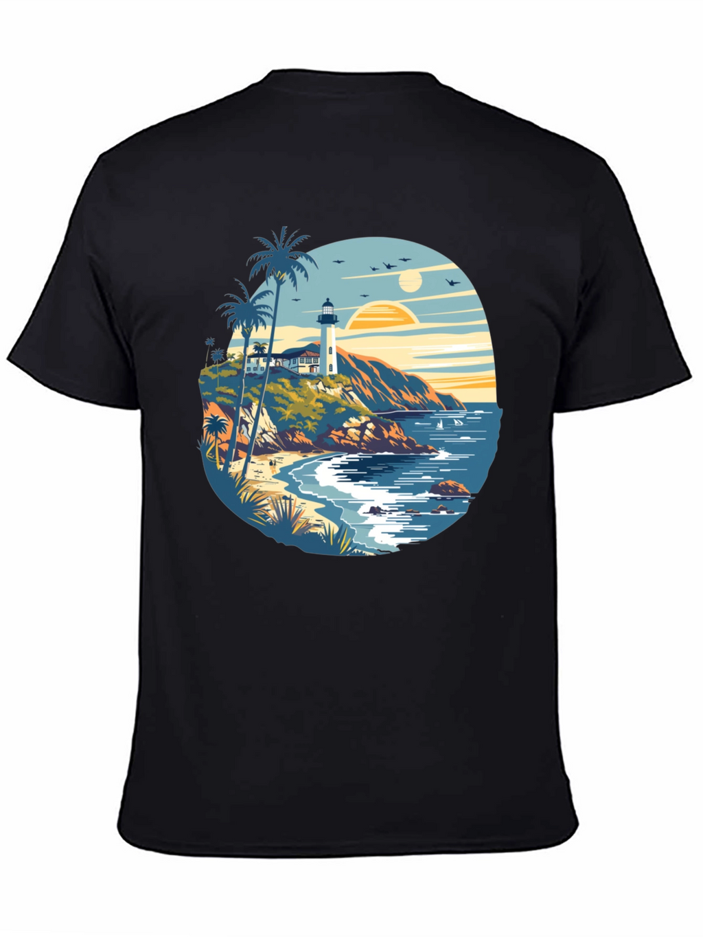Beach Lighthouse Graphic Tee - Mens