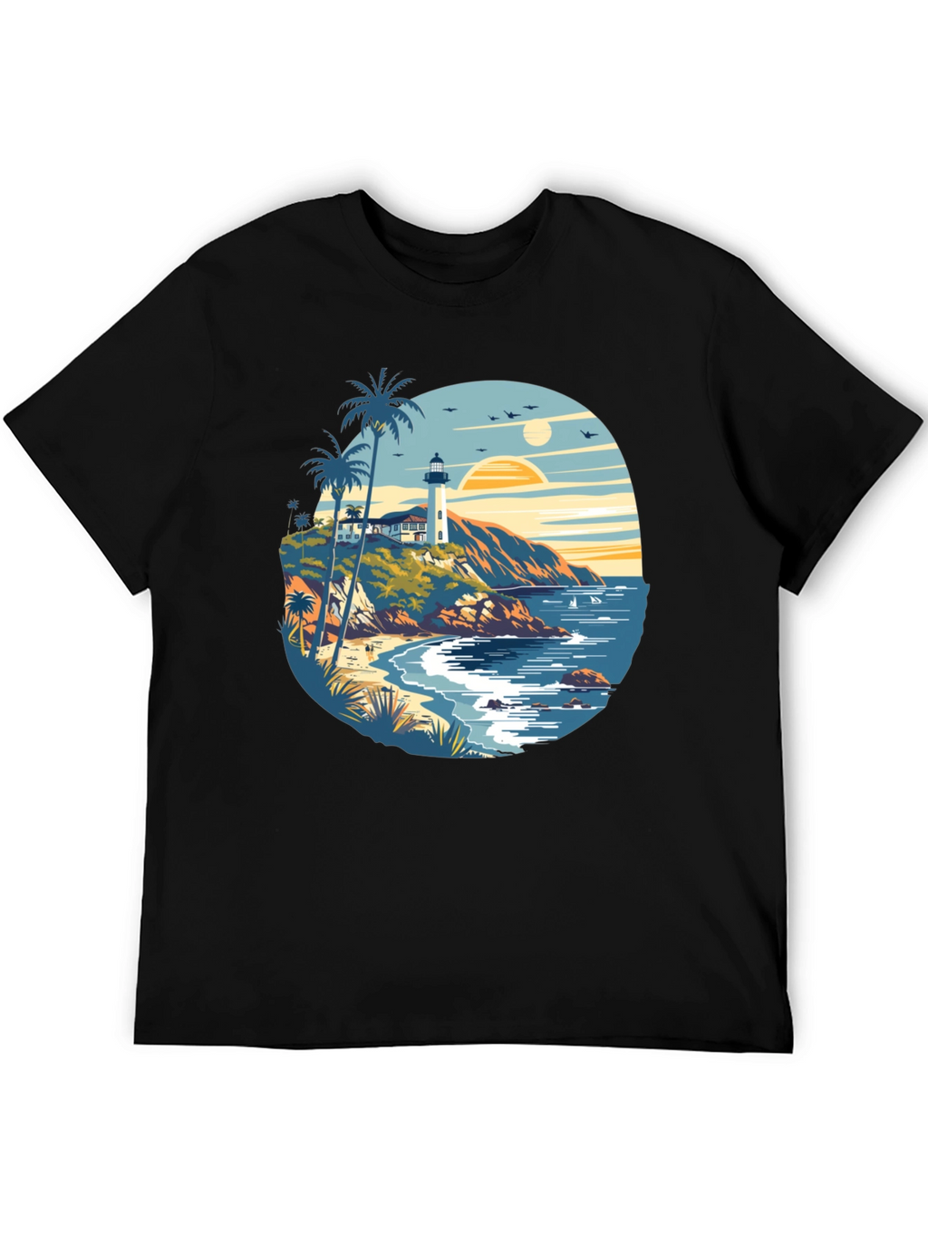 Beach Lighthouse Graphic Tee - Mens