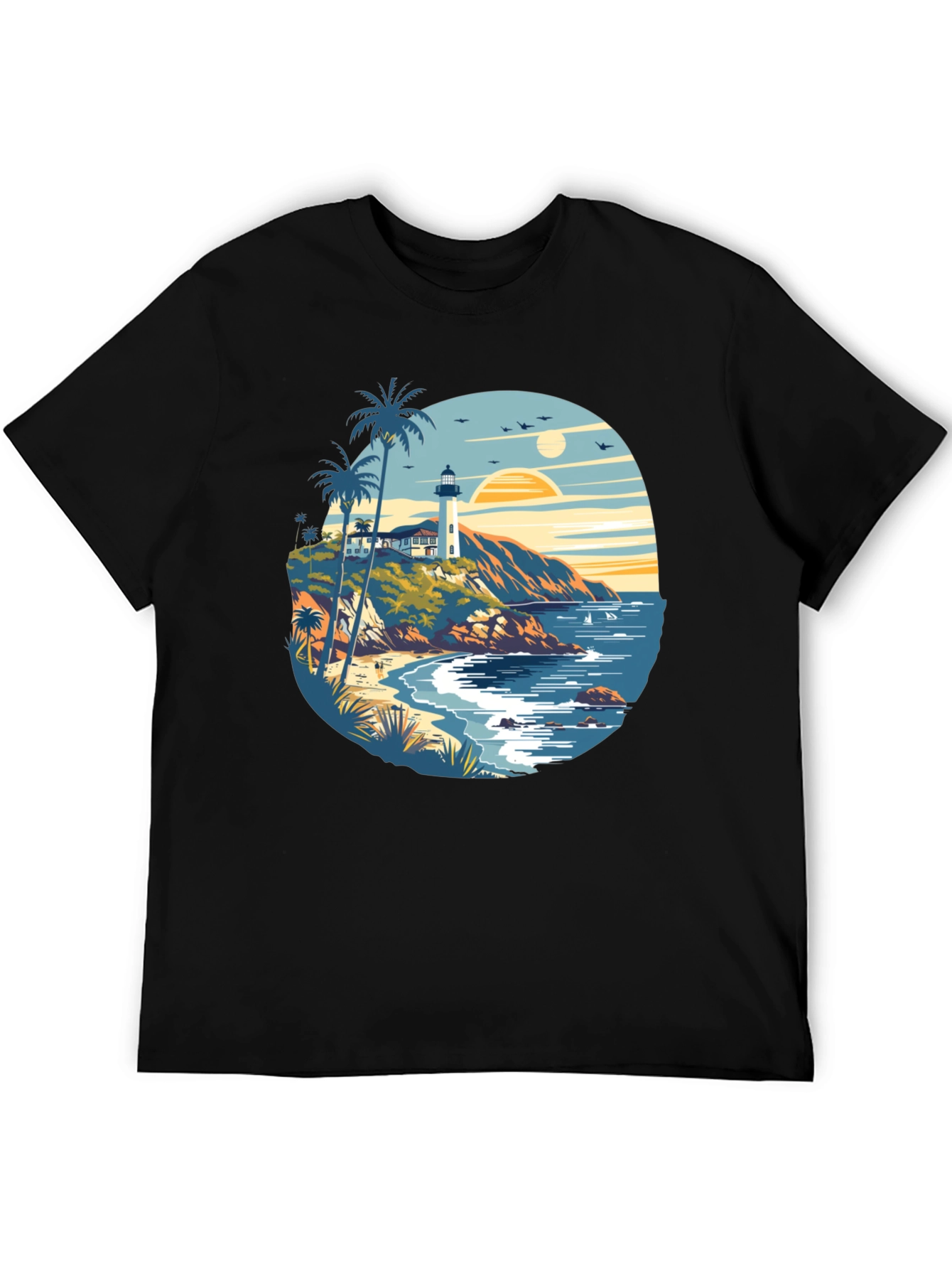 Beach Lighthouse Graphic Tee - Mens