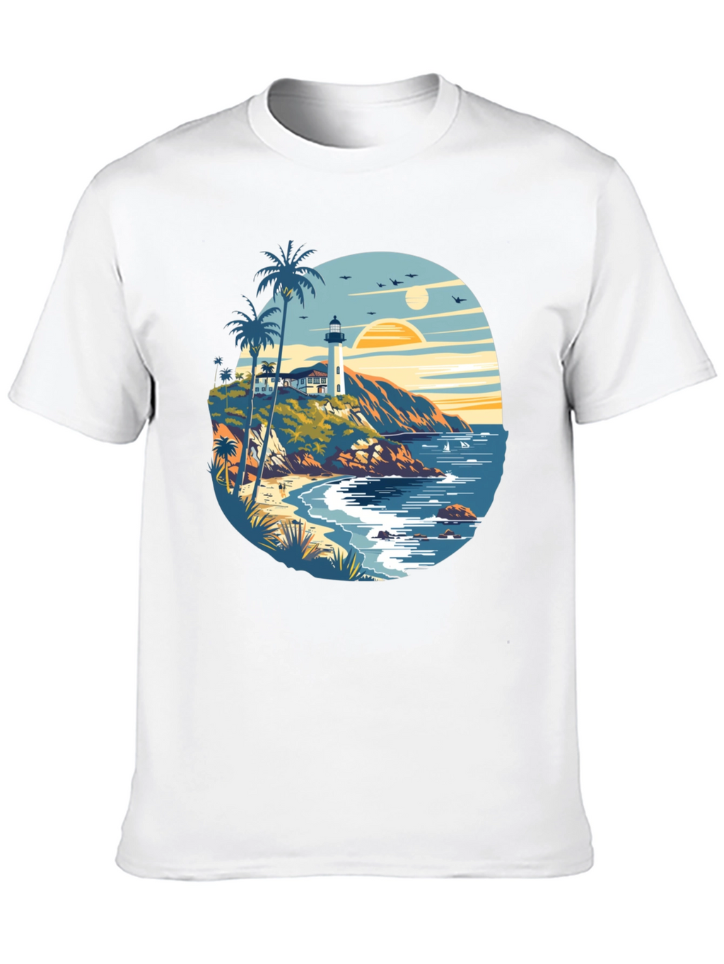 Beach Lighthouse Graphic Tee - Mens