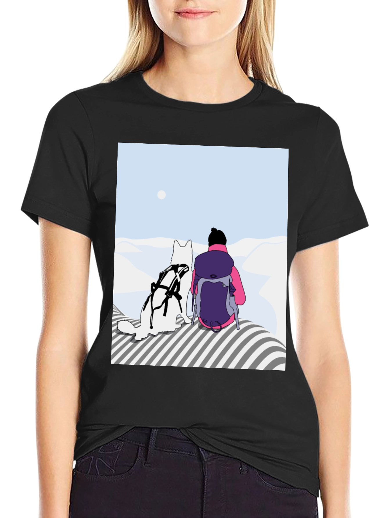 Dog & Hiker Graphic Tee - Adventure Awaits!