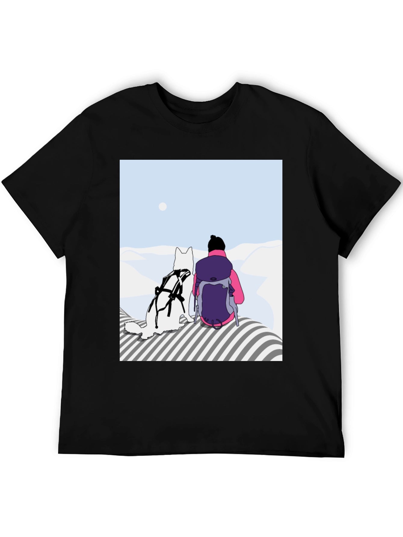 Dog & Hiker Graphic Tee - Adventure Awaits!
