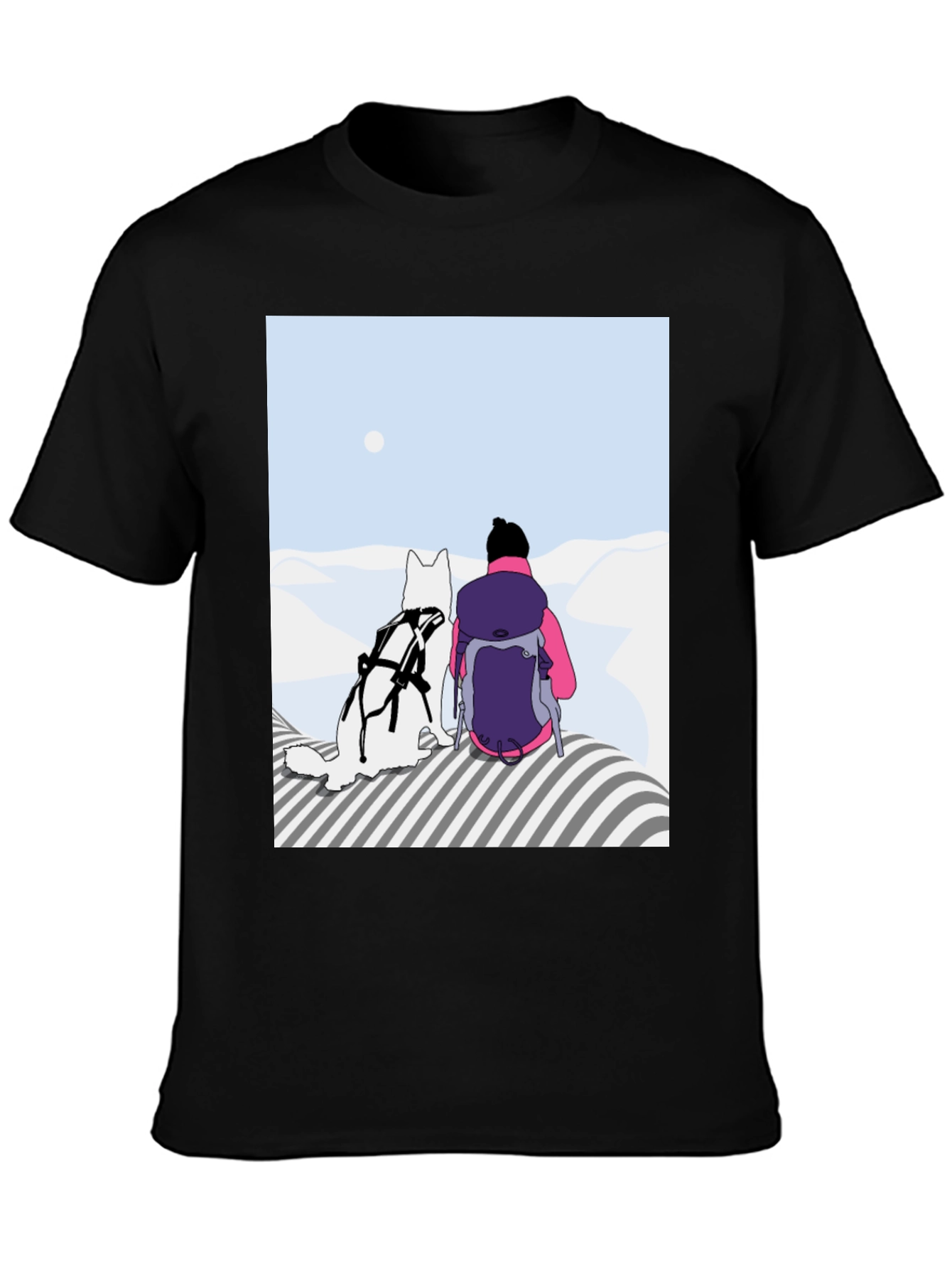 Dog & Hiker Graphic Tee - Adventure Awaits!