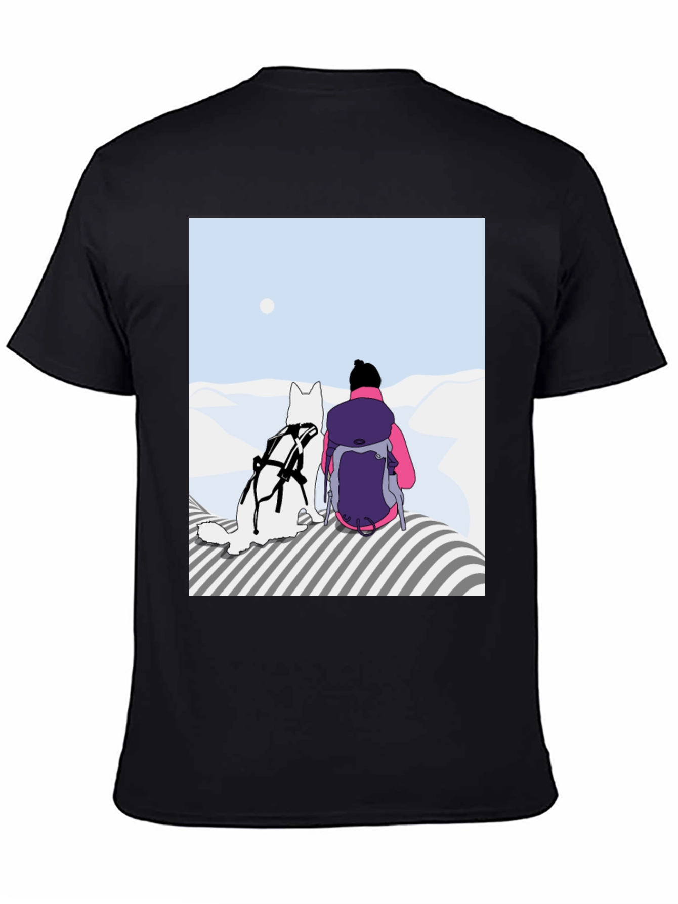 Dog & Hiker Graphic Tee - Adventure Awaits!