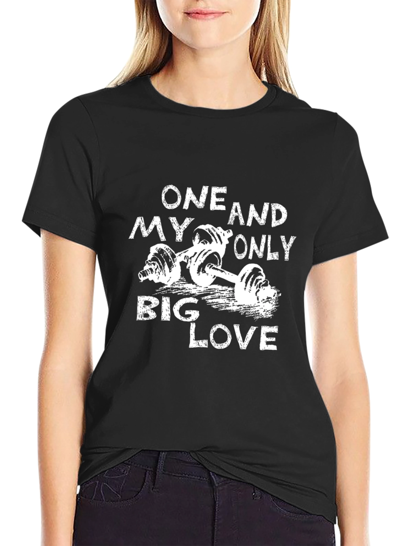 Gym Lover Black T-Shirt: One and Only Big Love