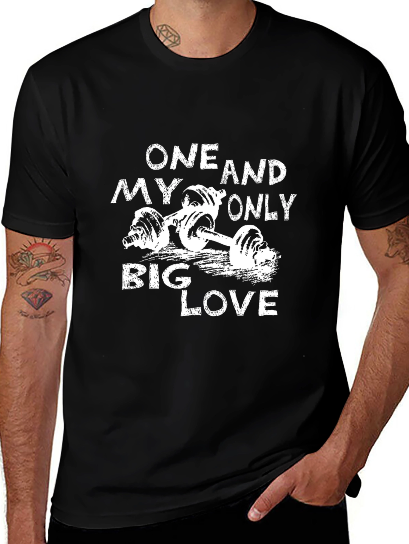 Gym Lover Black T-Shirt: One and Only Big Love