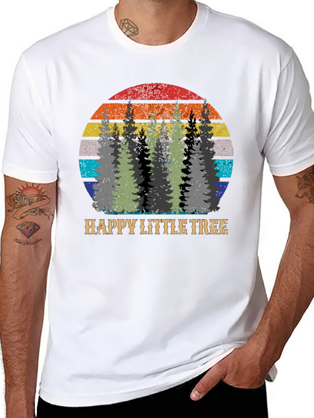 Happy Little Tree Retro Graphic Tee