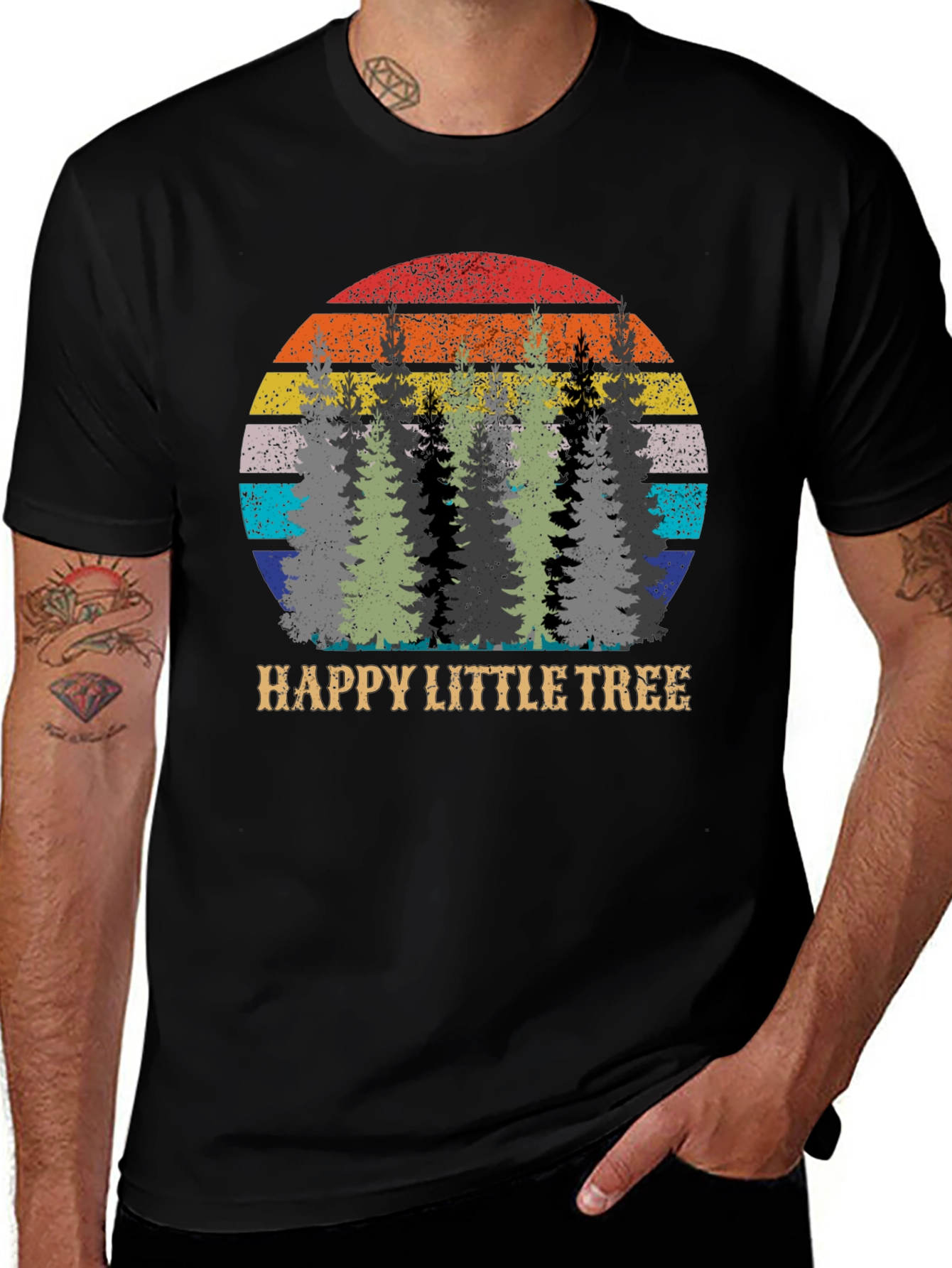 Happy Little Tree Retro Graphic Tee