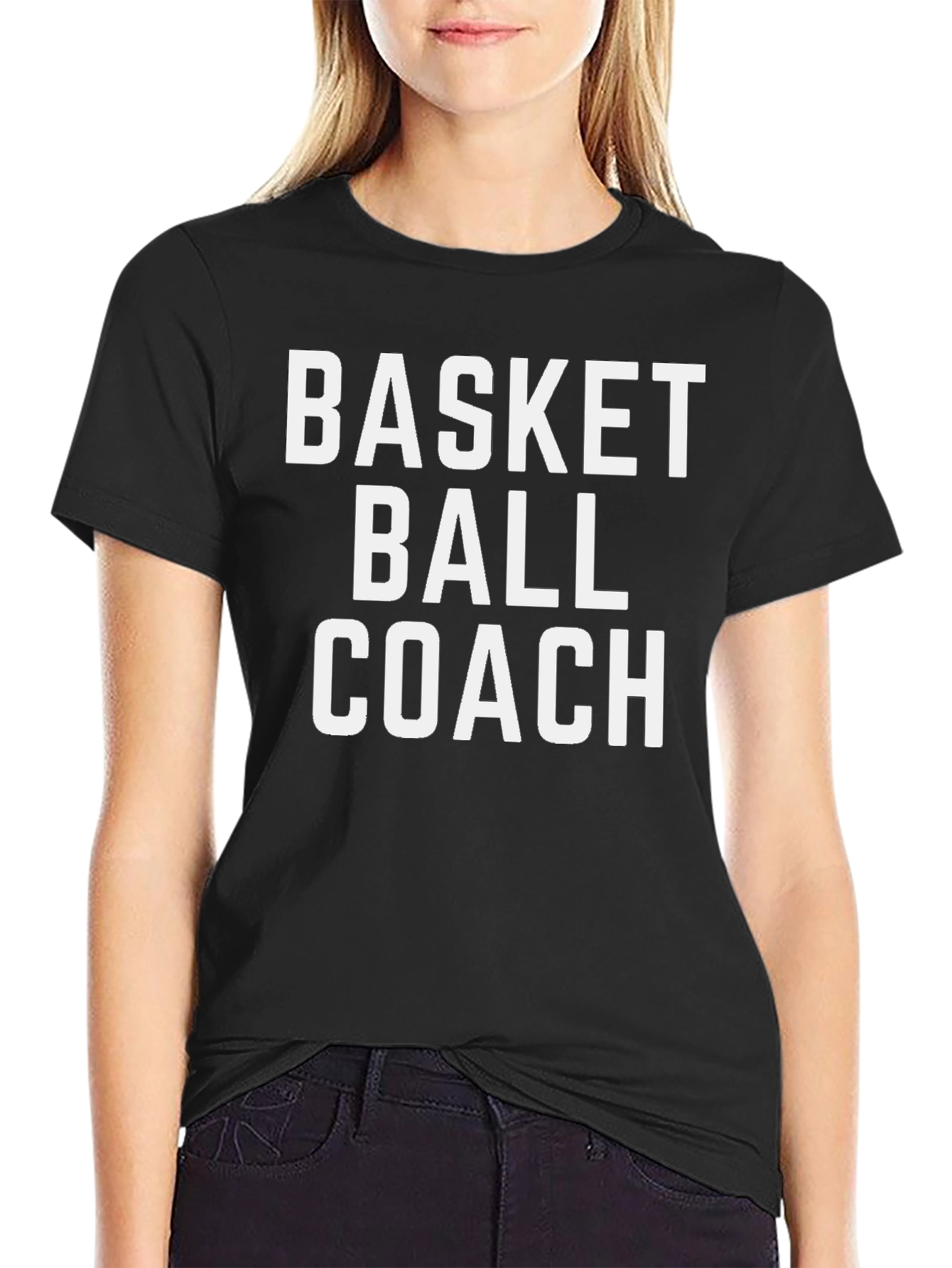 Basketball Coach Tee - Black Cotton T-Shirt
