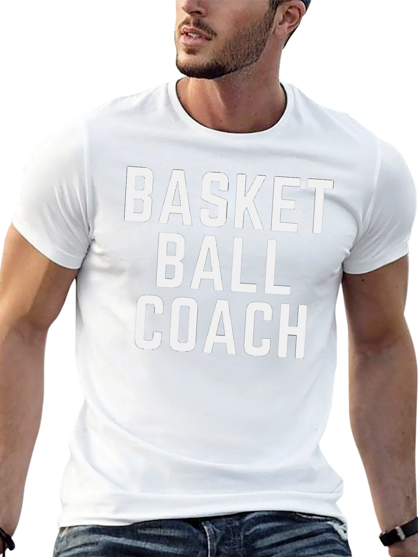 Basketball Coach Tee - Black Cotton T-Shirt