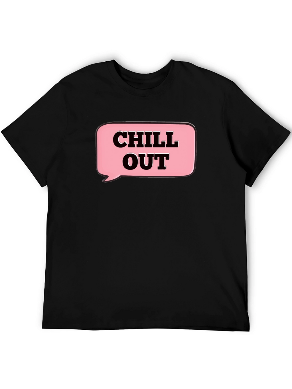 Chill Out Black Cotton Graphic T-Shirt