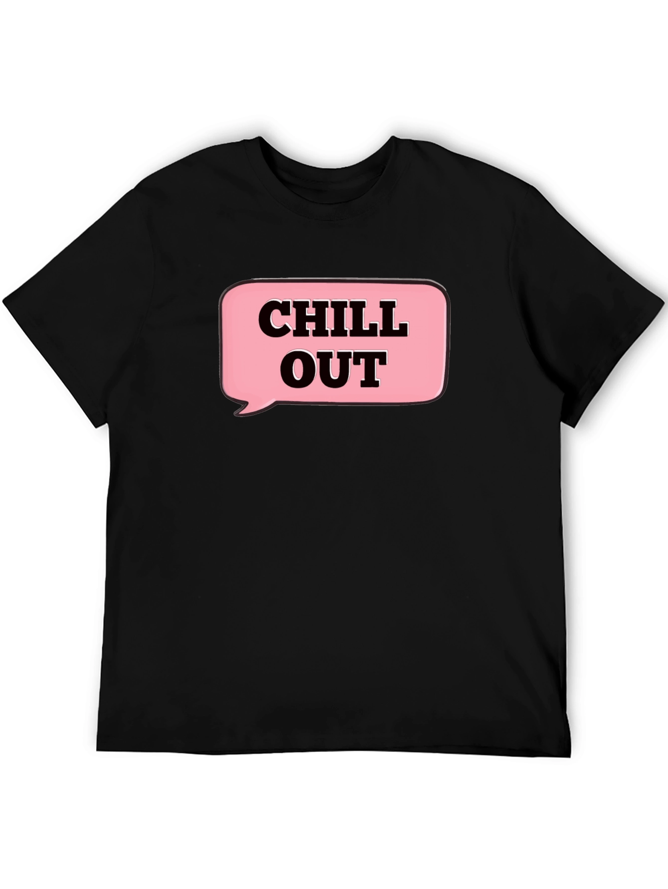 Chill Out Black Cotton Graphic T-Shirt