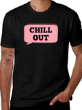 Chill Out Black Cotton Graphic T-Shirt